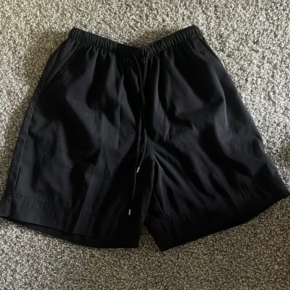 Vintage black long linen shorts